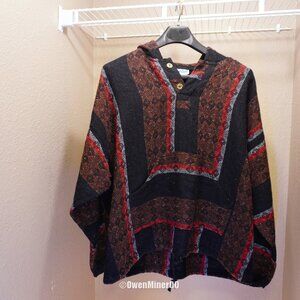 Sfocus Baja Poncho - XL Black & Brown